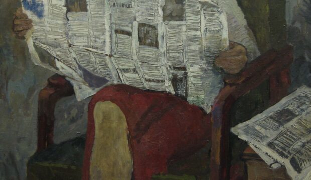 Reading the newspaper